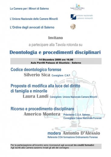 Deontologia e procedimenti disciplinari